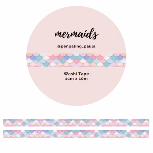 Washi Tape Penpaling Paula - Mermaids 10 mm