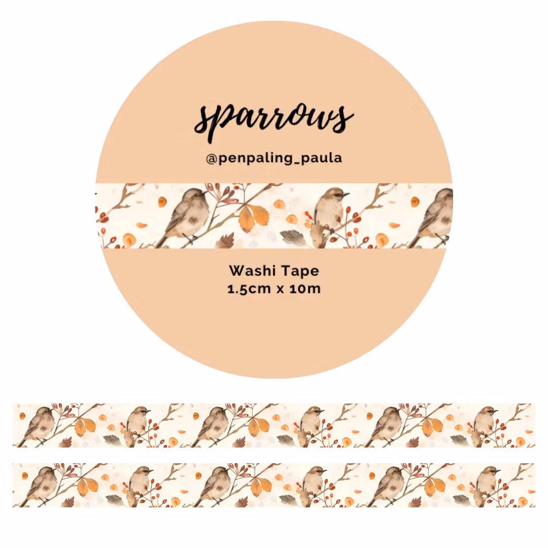 Washi Tape Penpaling Paula - Sparrows 15 mm
