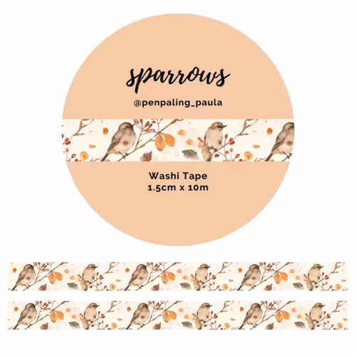 Washi Tape Penpaling Paula - Sparrows 15 mm