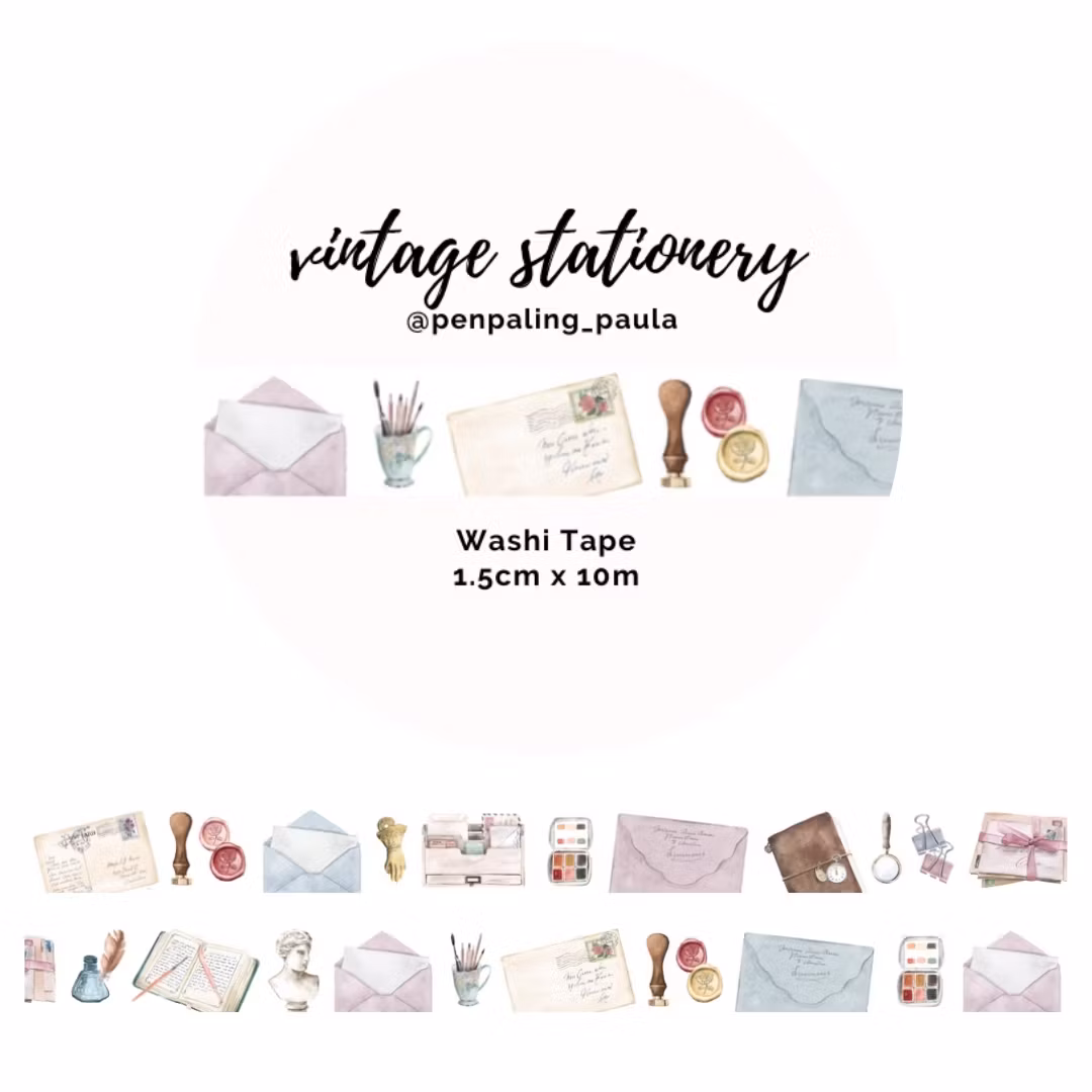 Washi Tape Penpaling Paula - Vintage Stationery 15 mm