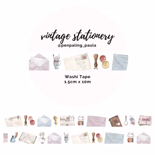 Washi Tape Penpaling Paula - Vintage Stationery 15 mm