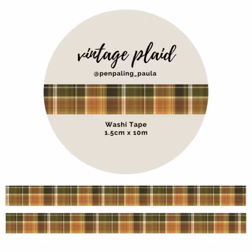 Washi Tape Penpaling Paula - Vintage Plaid 15 mm