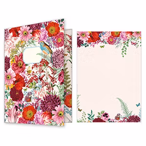 Stationery Set Quire - Red Flowers A4