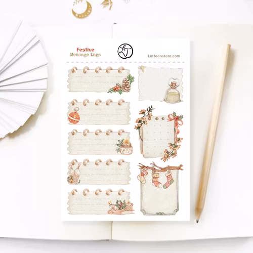 Stickers Lettoon - Festive Message Tags