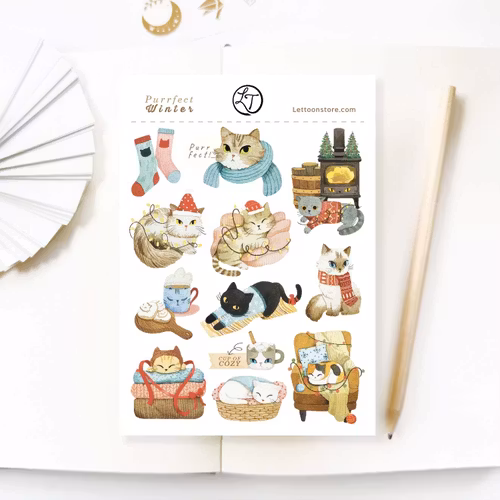 Stickers Lettoon - Purrfect Winter