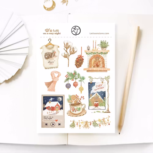 Stickers Lettoon - Warm on a Cozy Night