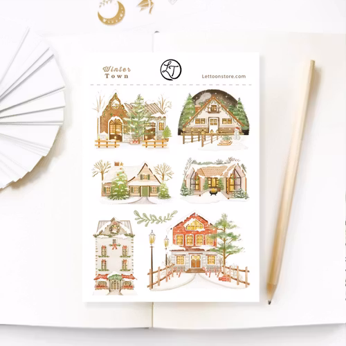 Stickers Lettoon - Winter Town