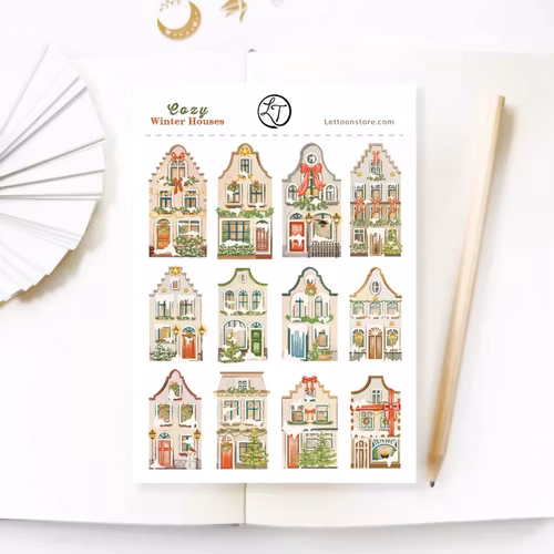 Stickers Lettoon - Cozy Winter Houses