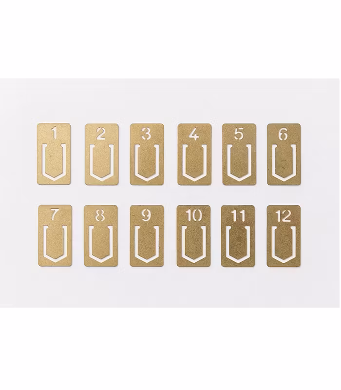 TRC Brass Numbered Clips