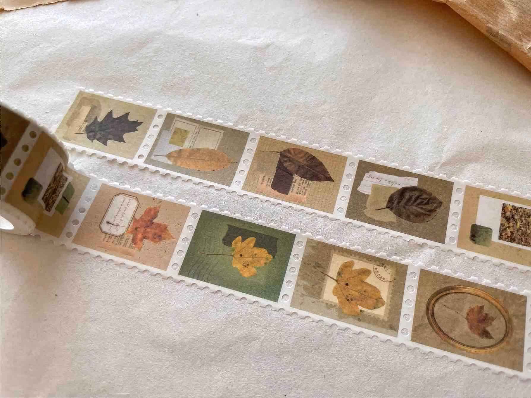 Washi Tape Sames Journal - Autumn Leaves Stamps