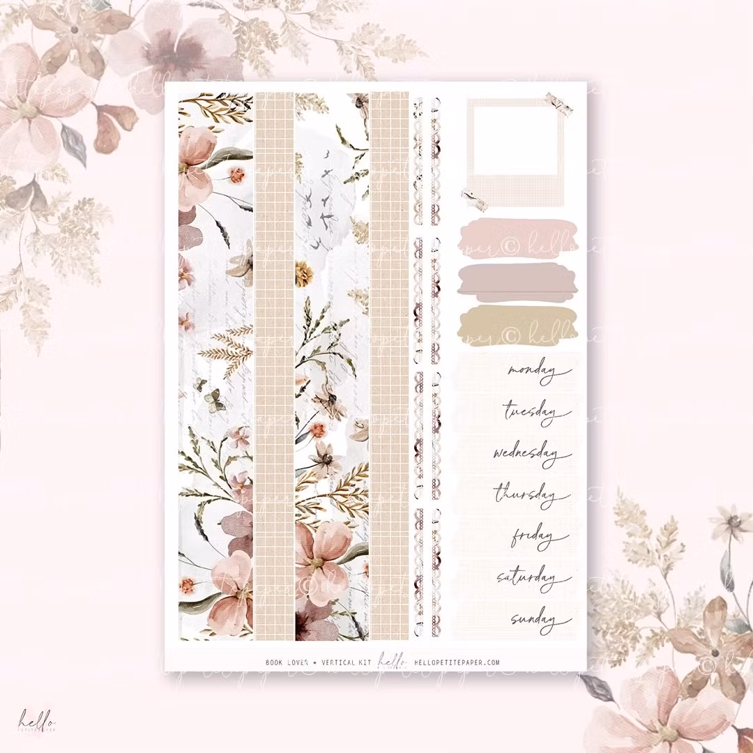 Hello Petite Paper Planner Stickers - Book Lover