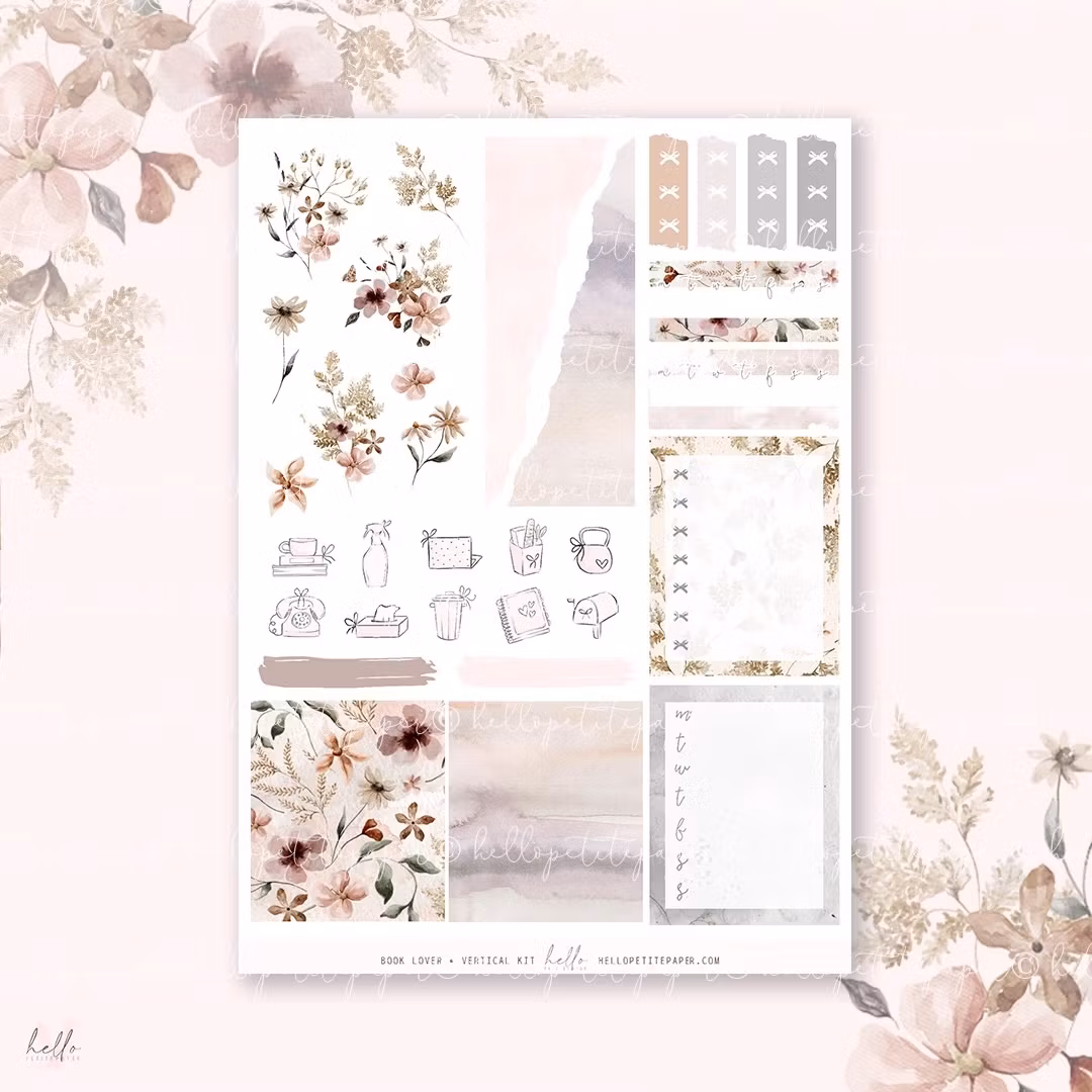 Hello Petite Paper Planner Stickers - Book Lover