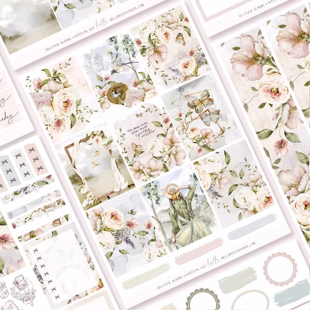 Hello Petite Paper Planner Stickers - Delicate Blooms