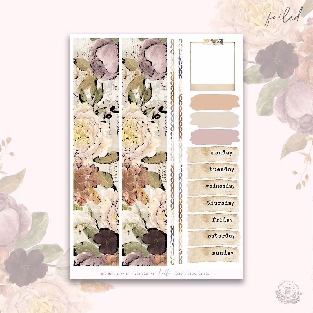 Hello Petite Paper Planner Stickers - One More Chapter (Silver Foiled)