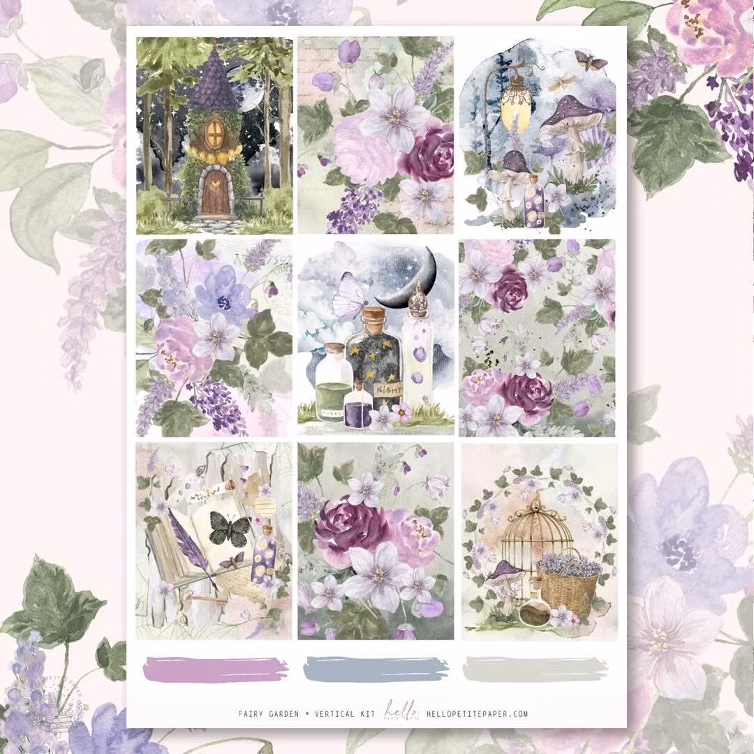 Hello Petite Paper Planner Stickers - Fairy Garden