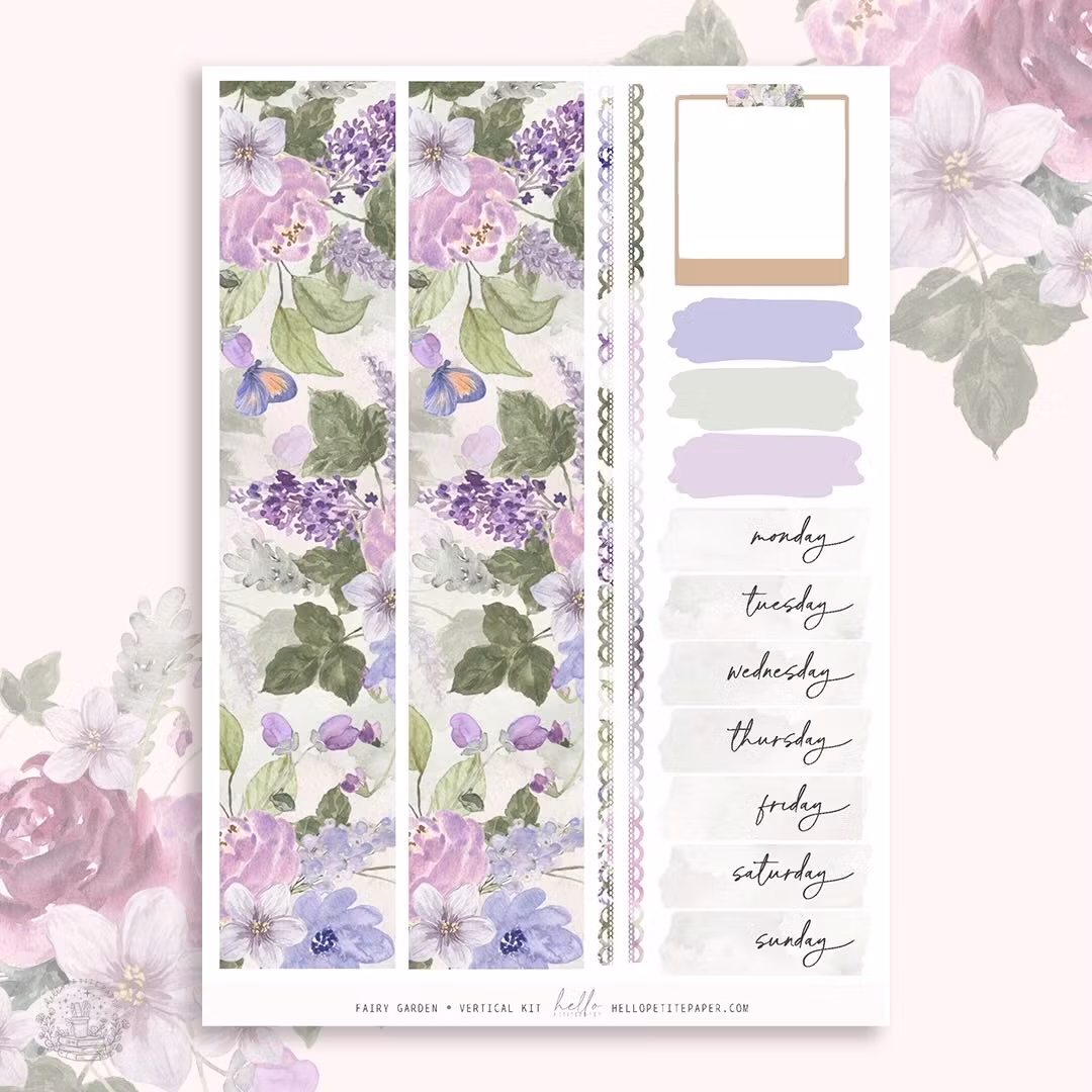 Hello Petite Paper Planner Stickers - Fairy Garden