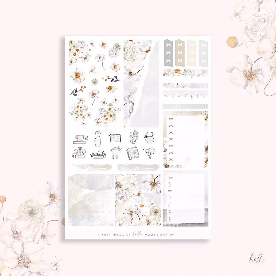 Hello Petite Paper Planner Stickers - At Home