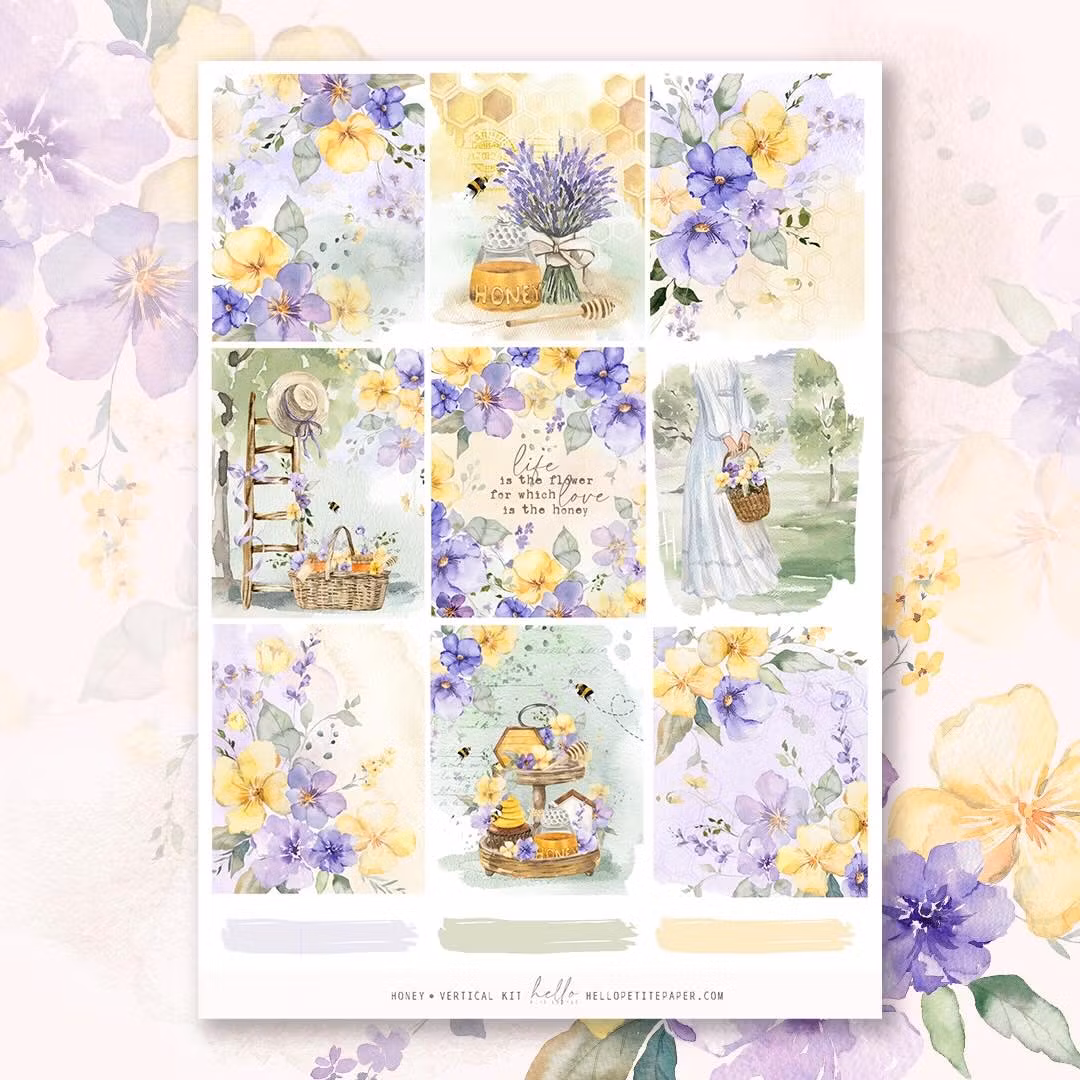 Hello Petite Paper Planner Stickers - Honey