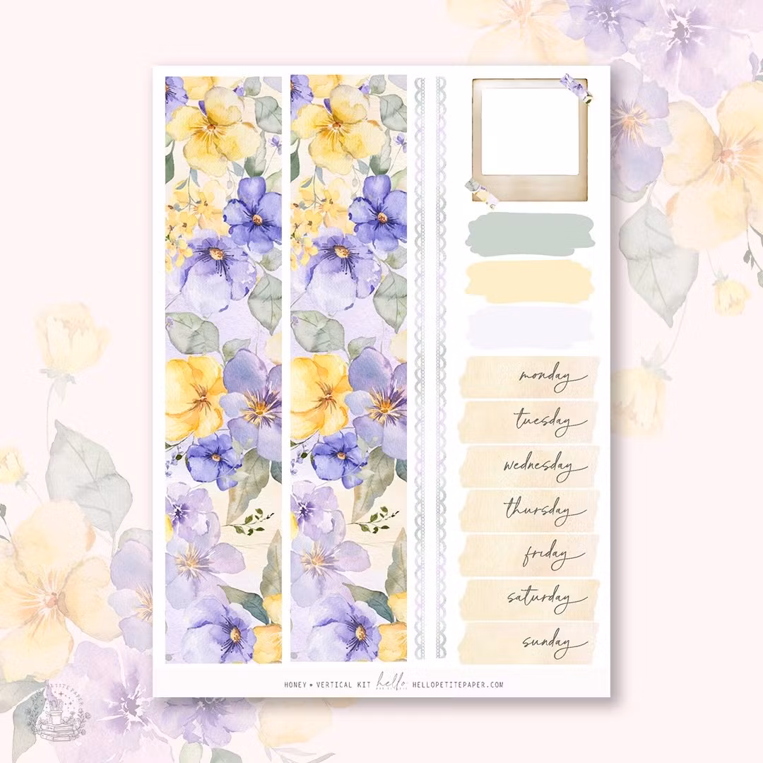 Hello Petite Paper Planner Stickers - Honey