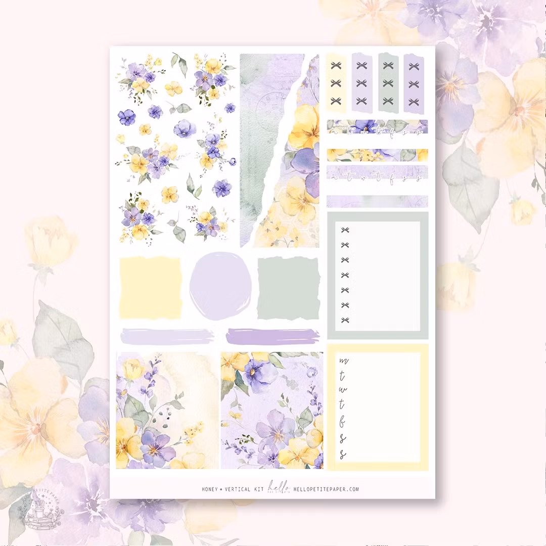 Hello Petite Paper Planner Stickers - Honey