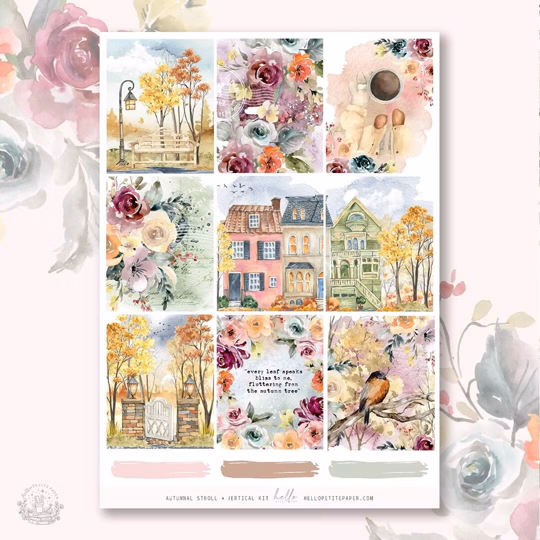 Hello Petite Paper Planner Stickers - Autumnal Stroll