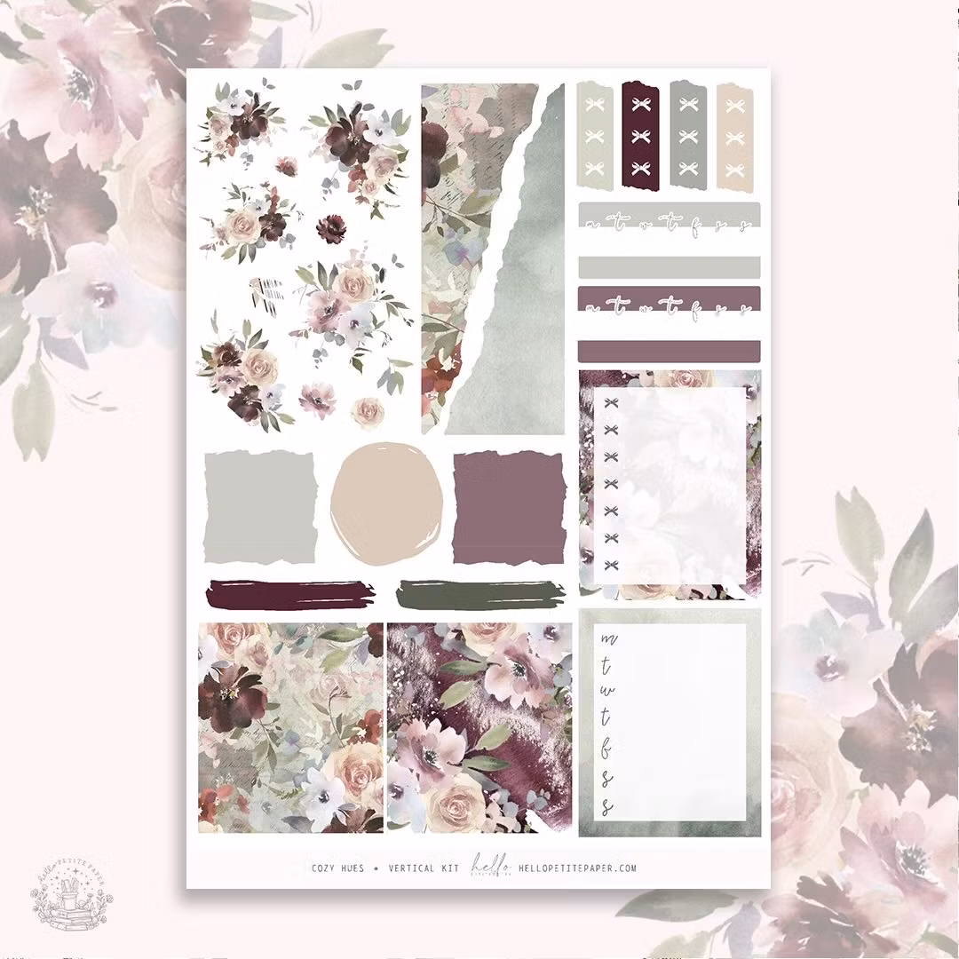 Hello Petite Paper Planner Stickers - Cozy Hues
