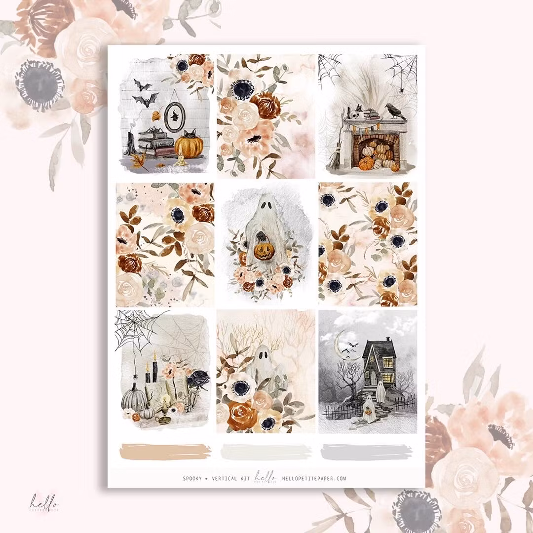 Hello Petite Paper Planner Stickers - Spooky
