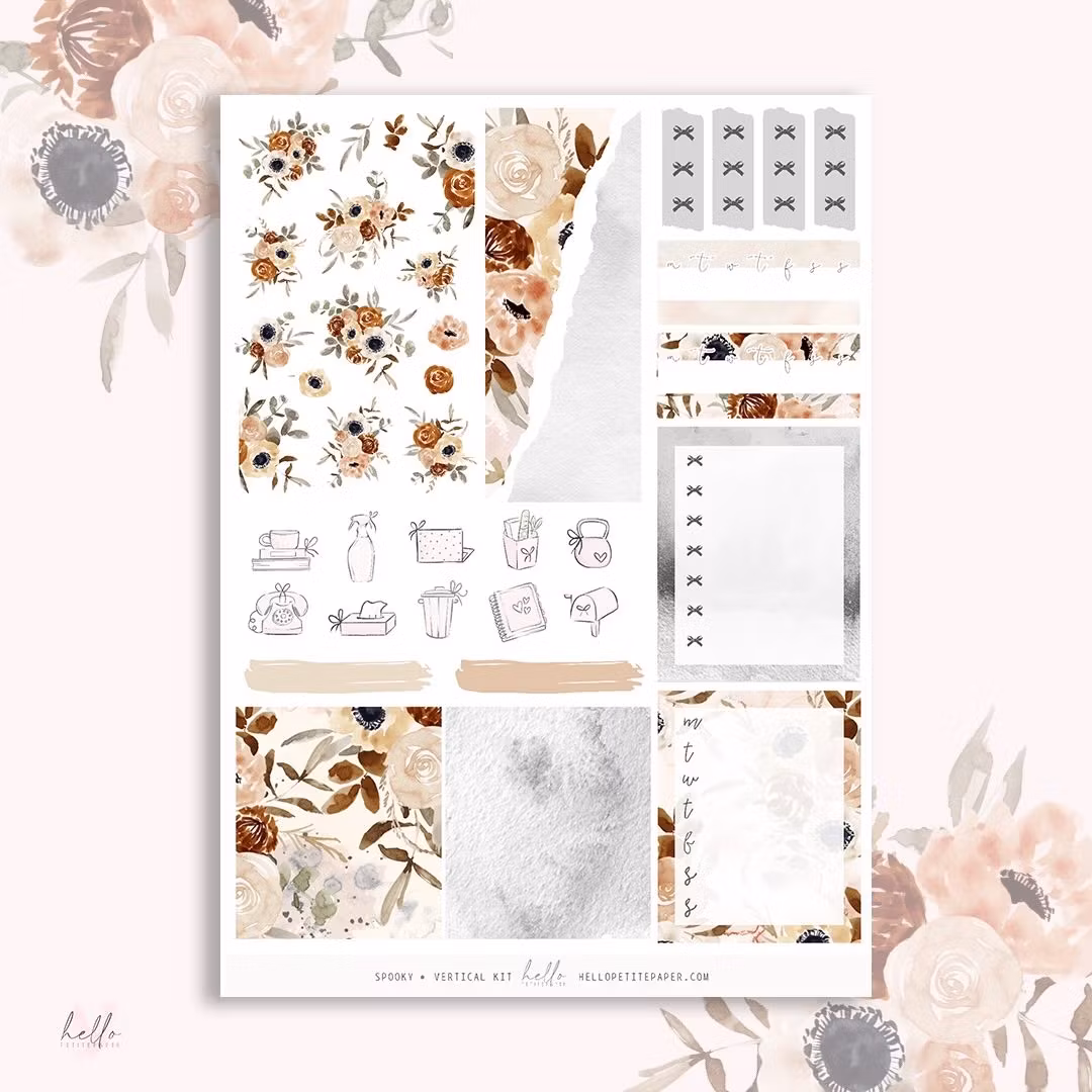 Hello Petite Paper Planner Stickers - Spooky