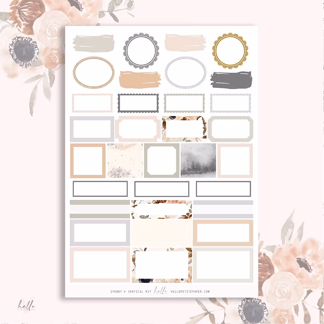 Hello Petite Paper Planner Stickers - Spooky