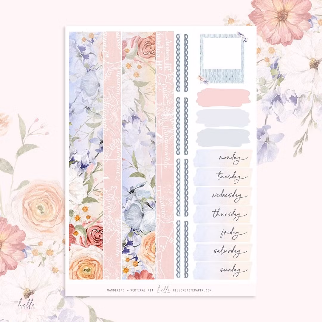 Hello Petite Paper Planner Stickers - Wandering