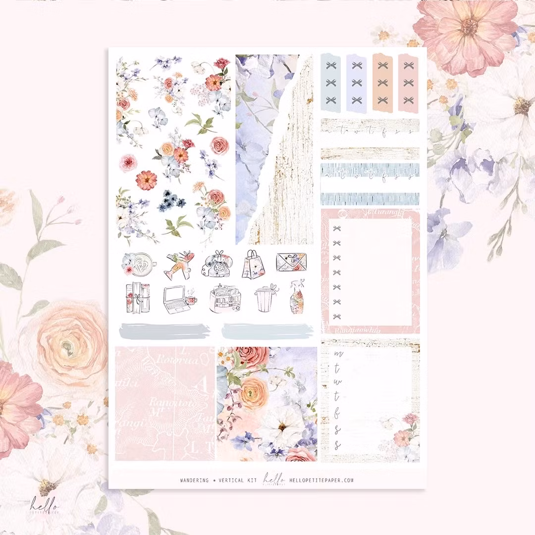 Hello Petite Paper Planner Stickers - Wandering
