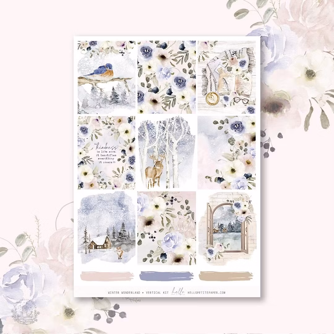 Hello Petite Paper Planner Stickers - Winter Wonderland