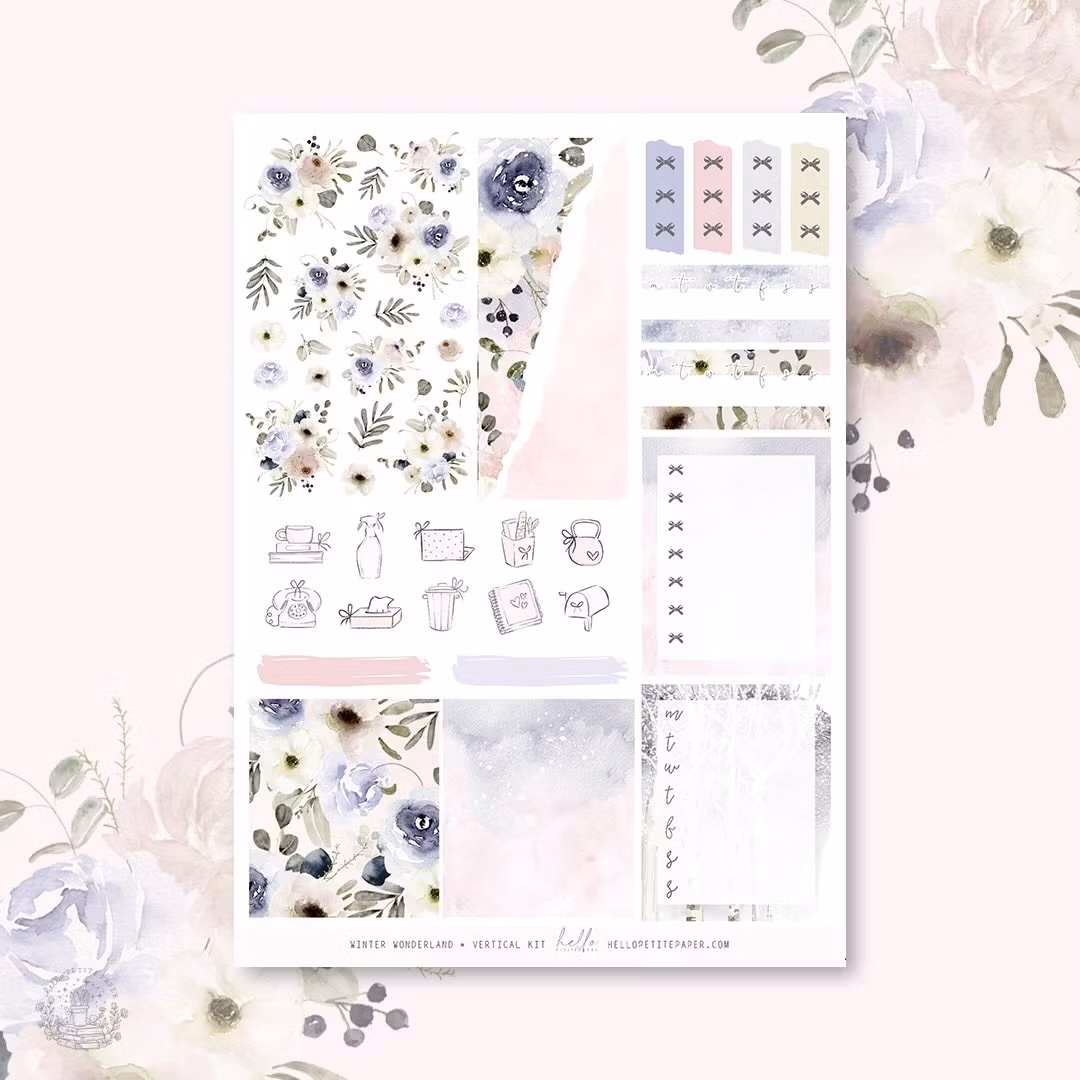 Hello Petite Paper Planner Stickers - Winter Wonderland