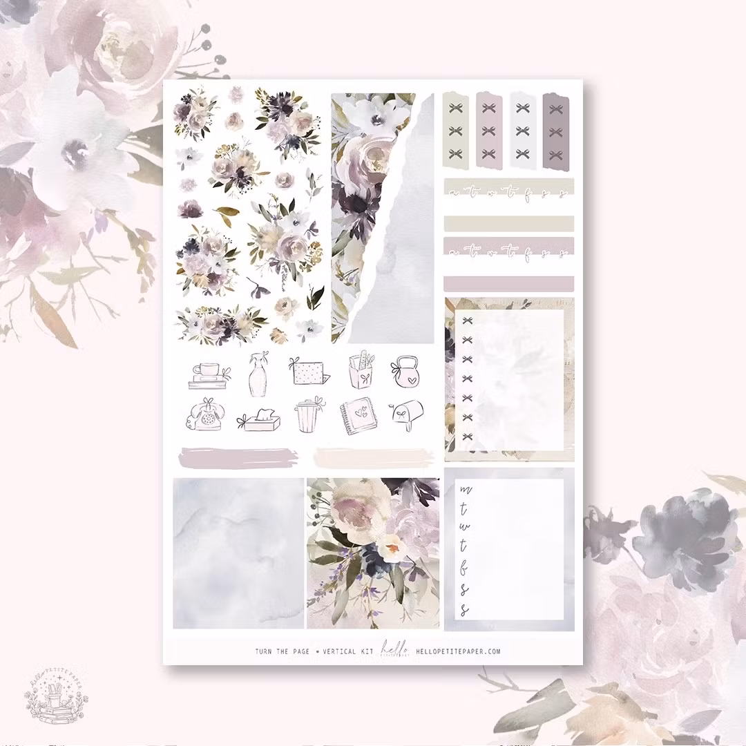 Hello Petite Paper Planner Stickers - Turn the Page