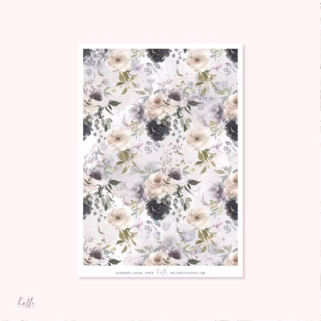 Hello Petite Paper Washi Sticker - Raindrops