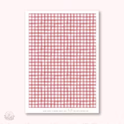 Hello Petite Paper Washi Sticker - Gingham Cherry Red