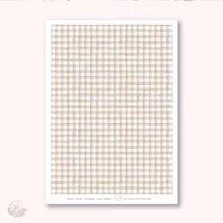 Hello Petite Paper Washi Sticker - Gingham Light Brown