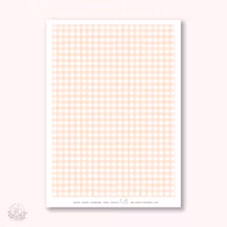 Hello Petite Paper Washi Sticker - Gingham Light Peach