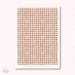 Hello Petite Paper Washi Sticker - Gingham Medium Brown