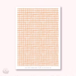 Hello Petite Paper Washi Sticker - Gingham Orange