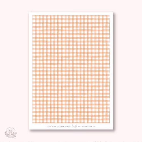 Hello Petite Paper Washi Sticker - Gingham Orange
