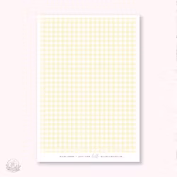 Hello Petite Paper Washi Sticker - Gingham Pastel Yellow