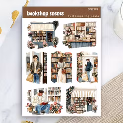 Stickers Penpaling Paula - Bookshop Scenes