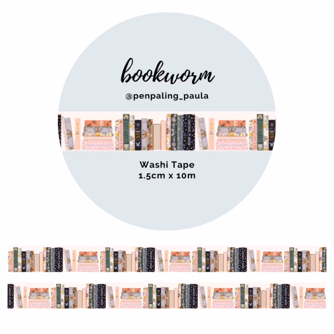 Washi Tape Penpaling Paula - Bookworm 15 mm