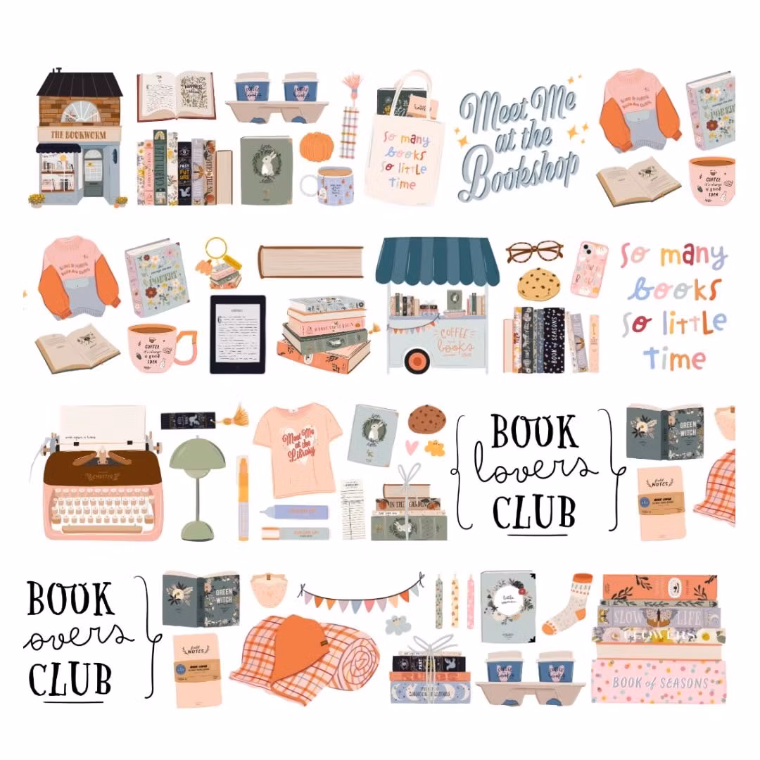 Penpaling Paula PET Tape (Pre-Cut) - Bookworm 60 mm