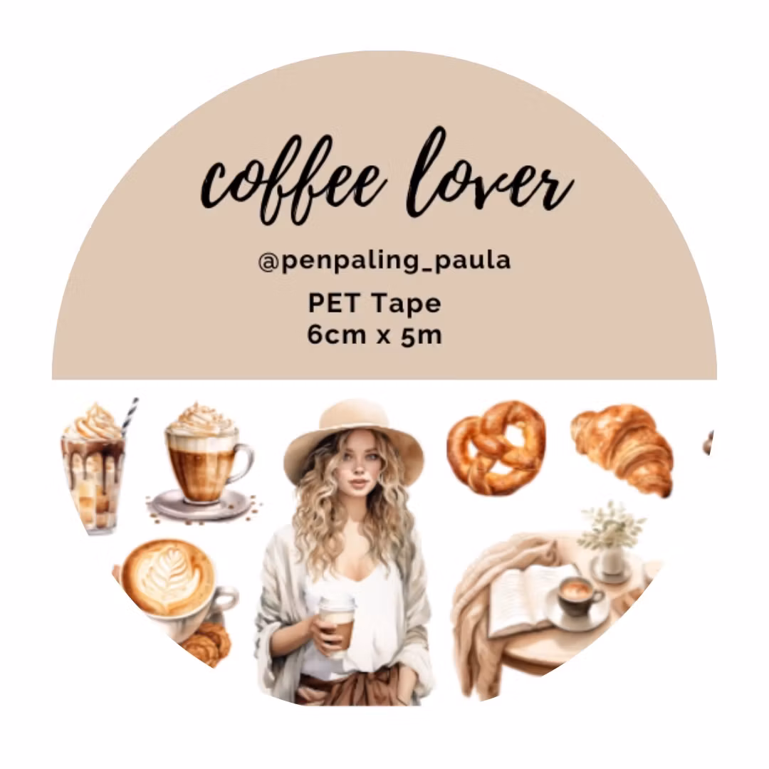 Penpaling Paula PET Tape (Pre-Cut) - Coffee Lover 60 mm