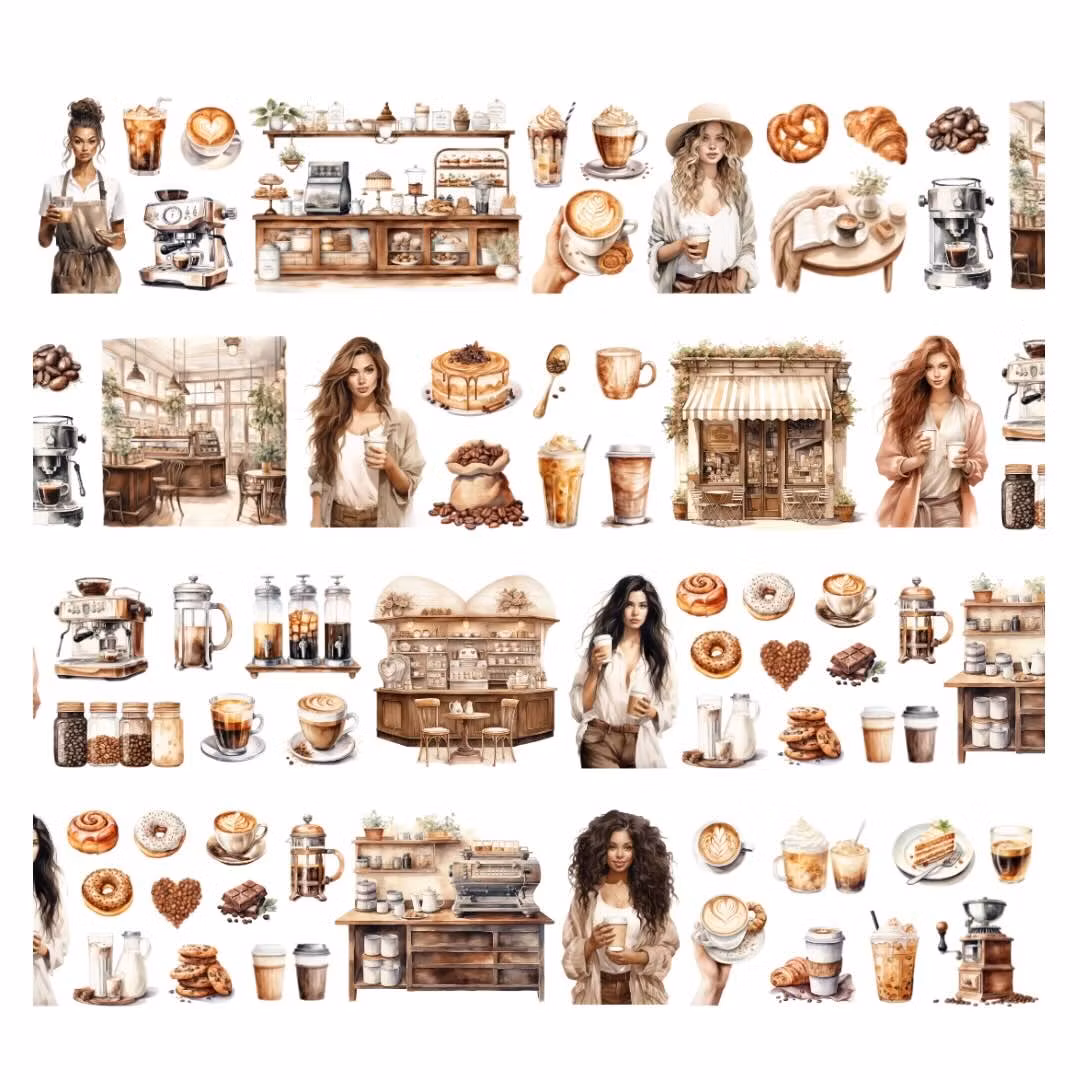 Penpaling Paula PET Tape (Pre-Cut) - Coffee Lover 60 mm