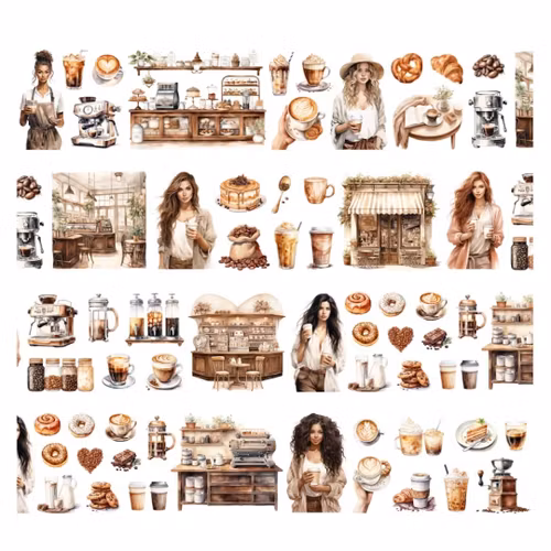 Penpaling Paula PET Tape (Pre-Cut) - Coffee Lover 60 mm
