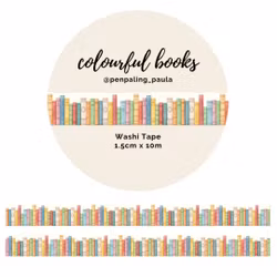 Washi Tape Penpaling Paula - Colourful Books 15 mm