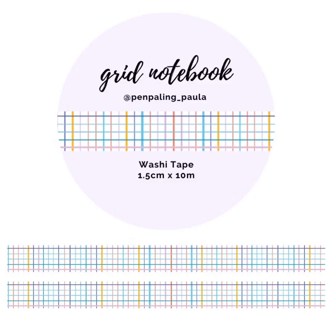 Washi Tape Penpaling Paula - Grid Notebook 15 mm